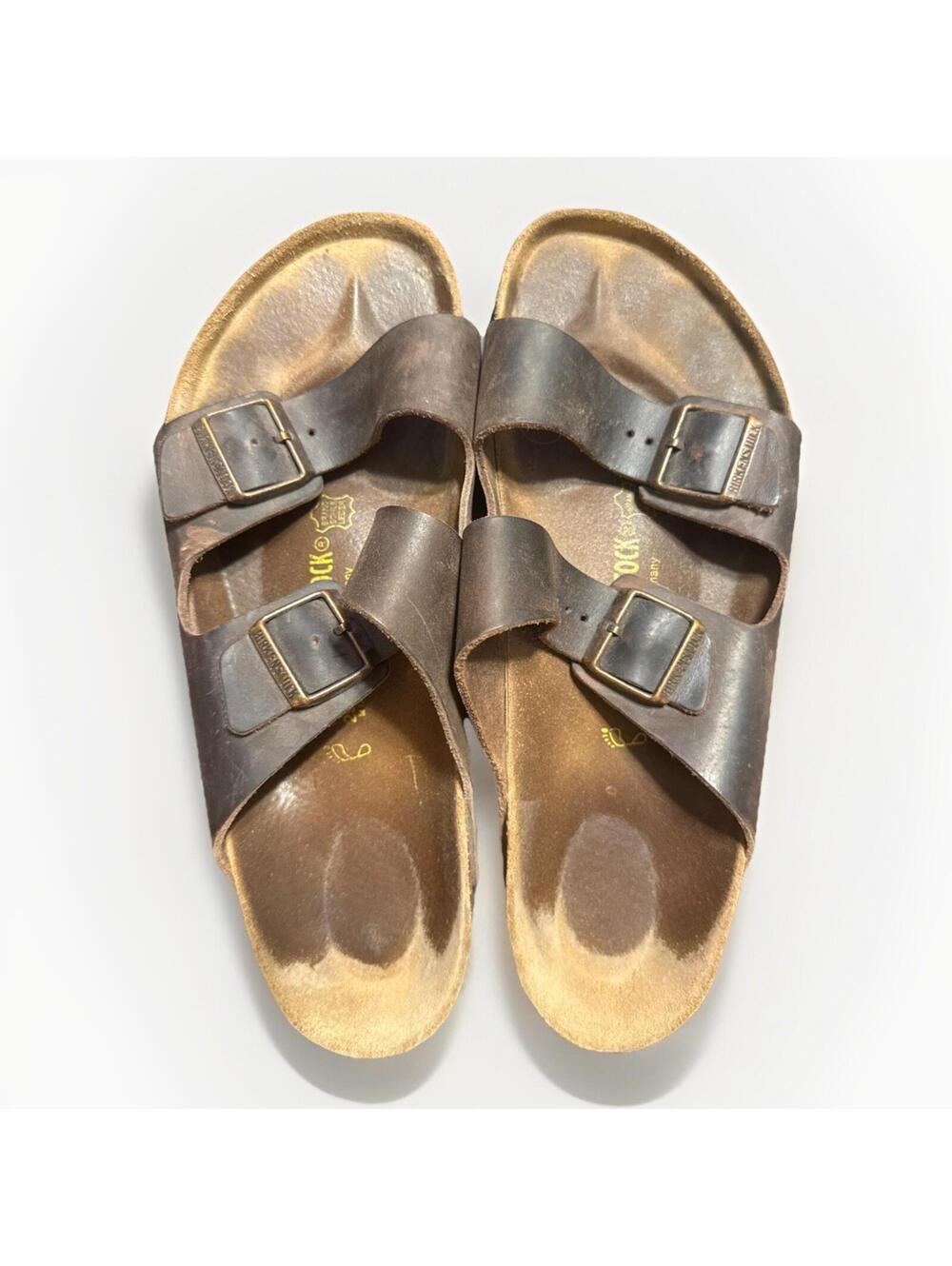 Birkenstock Arizona Oiled Leather Sandals Habana Brown Men’s Size 45 Regular Fit